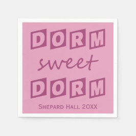 "Dorm Sweet Dorm"ドーカスタムムパーティー紙ナプキン スタンダードカクテルナプキン