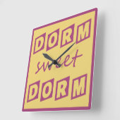 "Dorm Sweet Dorm"壁時計 スクエア壁時計 (傾斜)