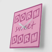 "Dorm Sweet Dorm"壁時計 スクエア壁時計 (傾斜)