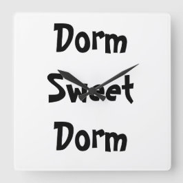 "Dorm Sweet Dorm"壁時計 スクエア壁時計