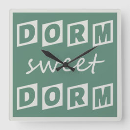 "Dorm Sweet Dorm"壁時計 スクエア壁時計
