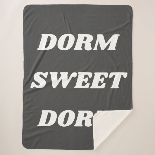 Dorm Sweet Dorm in Black and White シェルパブランケット (正面)