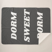 Dorm Sweet Dorm in Black and White シェルパブランケット (正面(横))