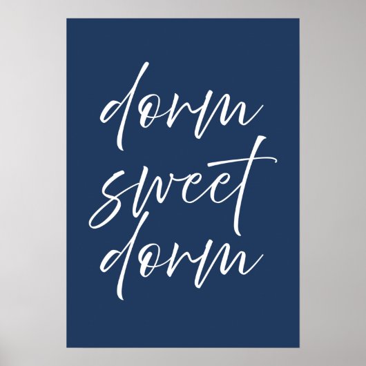 Dorm Sweet Dorm Navy Poster | Preppy Dorm Wall Art ポスター (正面)