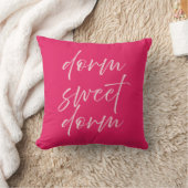 Dorm Sweet Dorm Pillow – Preppy Pink College Dorm クッション (ブランケット)