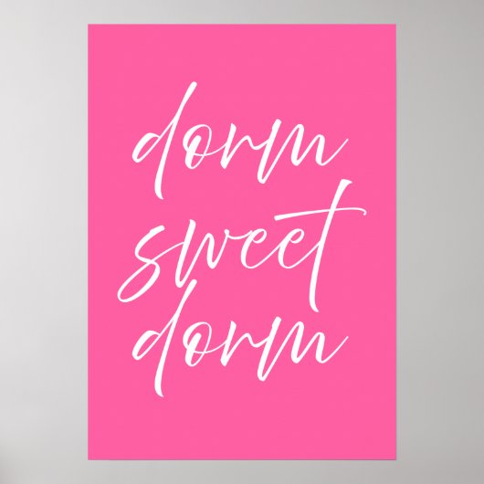 Dorm Sweet Dorm Pink Poster | Preppy Dorm Wall Art ポスター (正面)