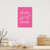 Dorm Sweet Dorm Pink Poster | Preppy Dorm Wall Art ポスター (キッチン)