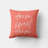 Dorm Sweet Dorm Throw Pillow | Preppy Dorm Room クッション (裏面)