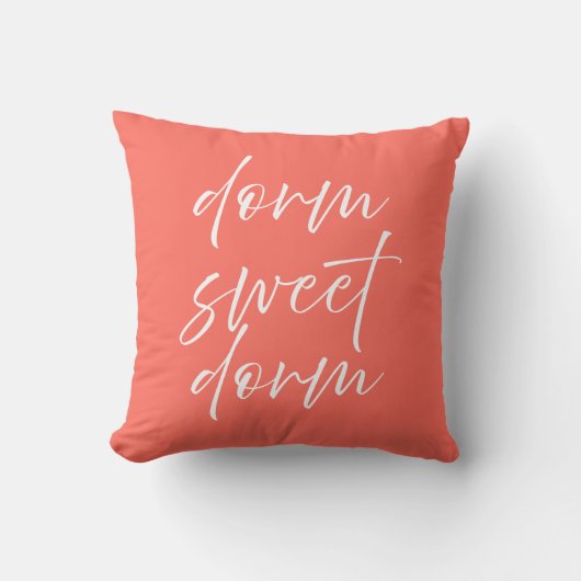 Dorm Sweet Dorm Throw Pillow | Preppy Dorm Room クッション (正面)