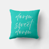 Dorm Sweet Dorm Throw Pillow | Preppy Dorm Room クッション (裏面)