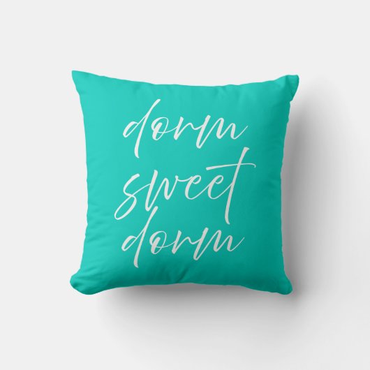 Dorm Sweet Dorm Throw Pillow | Preppy Dorm Room クッション (正面)