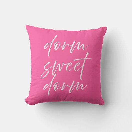 Dorm Sweet Dorm Throw Pillow | Preppy Dorm Room クッション (正面)