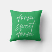 Dorm Sweet Dorm Throw Pillow | Preppy Dorm Room クッション (裏面)