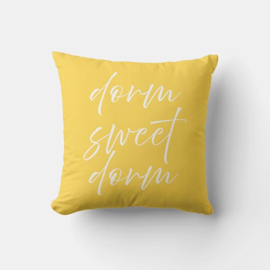 Dorm Sweet Dorm Throw Pillow | Preppy Dorm Room クッション (正面)