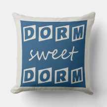 "Dorm Sweet Drom"リバーシブル装飾用クッション