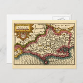 Dorset Dorsetshire County England Old Historic Map ポストカード (正面/裏面)