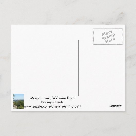Dorseysのノブの郵便はがきからのMorgantown WVの写真 ポストカード (裏面)