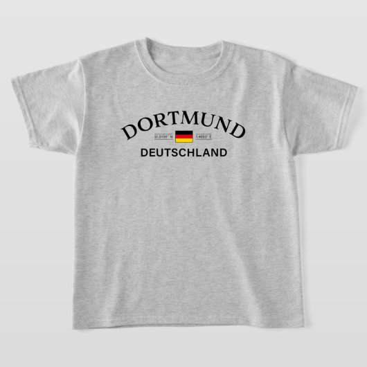 Dortmund Deutschland Coordinates German Kids Tシャツ (レイダウン)