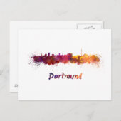 Dortmund skyline in watercolor ポストカード (正面/裏面)