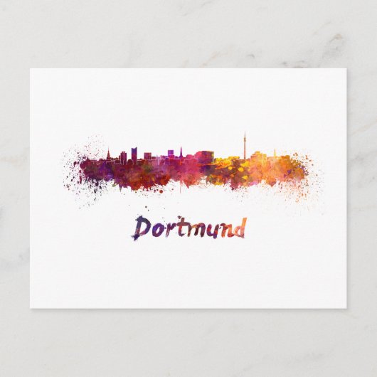 Dortmund skyline in watercolor ポストカード (正面)