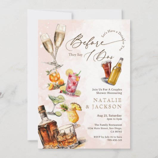 Dosエレガントと言う前にカクテルをスクリプトで書く 招待状 (正面)