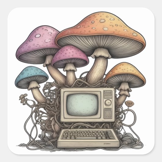 DOSキノコ スクエアシール (正面)