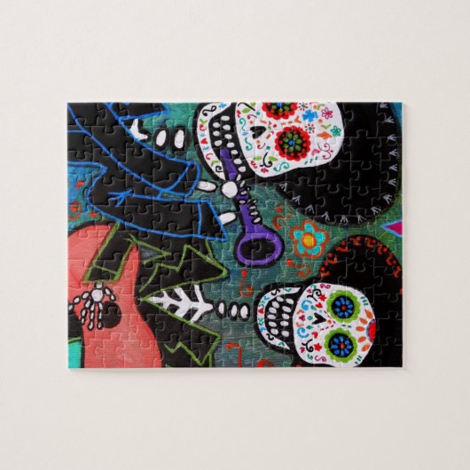 Dos Amigos Dia de los Muertos ジグソーパズル (横)