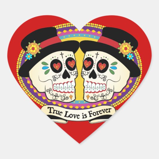 Dos Novios （2グルームズ）ステッカー ハートシール (正面)