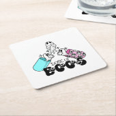 Dose of Boos Ghost Capsule Halloween スクエアペーパーコースター (アングル)