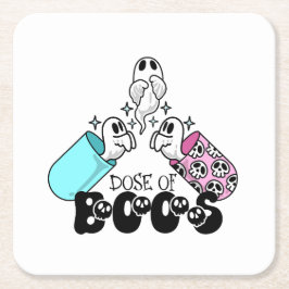 Dose of Boos Ghost Capsule Halloween スクエアペーパーコースター