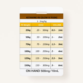 Dosing Quick RE: RSI用のエトミダートとケタミン バッジ