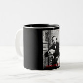 Dostoevsky "神の意図"愛の引用文ギフト&カード ツートーンマグカップ (正面左)