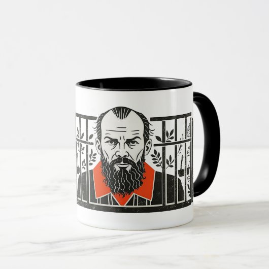 Dostoevsky in Jail,ホワイトナイトデザイン マグカップ (正面右)