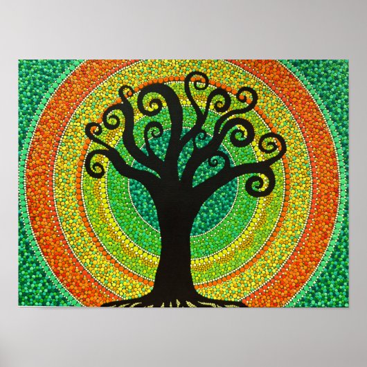 Dot絵画のBild "Lebensbaum" ポスター (正面)