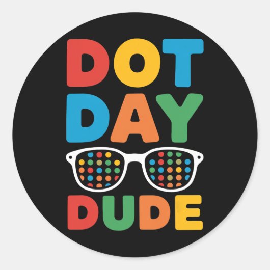 Dot Day Shirt男の子子供へ女の子デュュ点々のあるー ラウンドシール (正面)