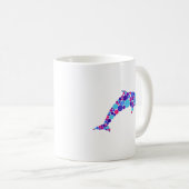 Dot Dolphin Colorfull Abstract Sea Animal コーヒーマグカップ (正面右)