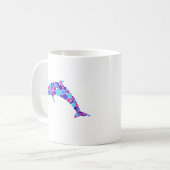 Dot Dolphin Colorfull Abstract Sea Animal コーヒーマグカップ (正面左)