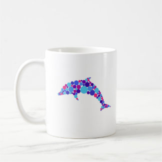 Dot Dolphin Colorfull Abstract Sea Animal コーヒーマグカップ