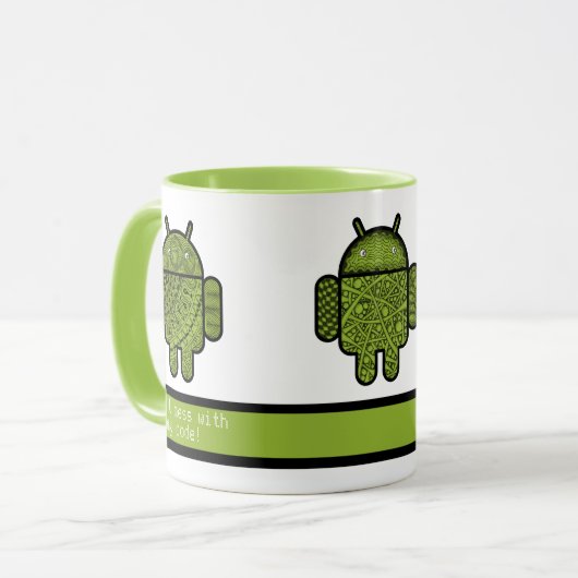 Do't Mot Moth My Code Green Robots マグカップ (正面左)