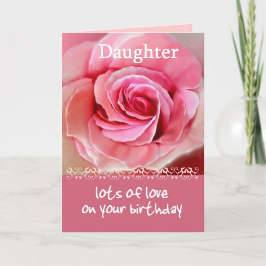 DOTER誕生日ウィズパステルピンクローズアンドレース カード (正面)