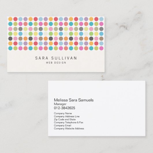 Dots カラフル Web Design名刺 名刺 (正面/裏面)