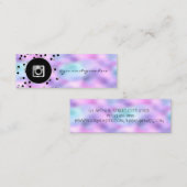 Dots,モダン Holographic iridescen Instagram Social スキニー名刺 (正面/裏面)