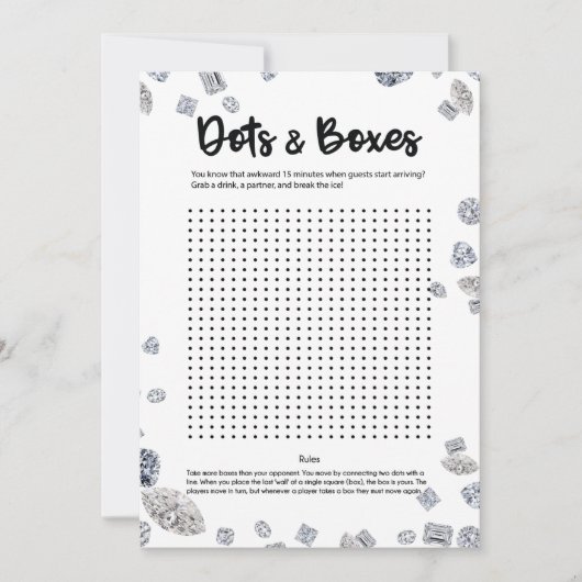 Dots and Boxesブライダルシャワー砕氷ゲーム 招待状 (正面)