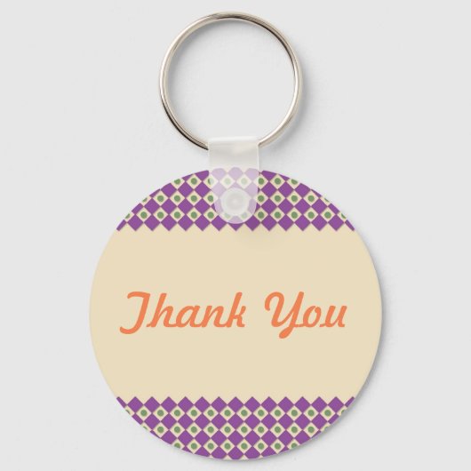 Dots and Squares Thank You Keychain Template キーホルダー (正面)