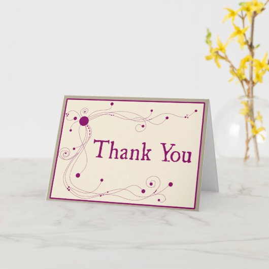 Dots and Swirls - Thank You card カード (黄色い花)