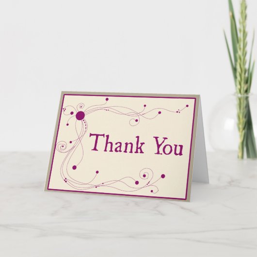 Dots and Swirls - Thank You card カード (正面)