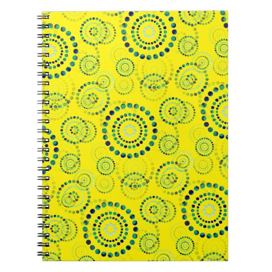 Dots Circle Power Flowers II + あなたの背景とアイデア ノートブック (正面)