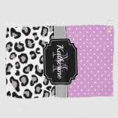 Dots & Leopard印刷 ゴルフタオル (横)