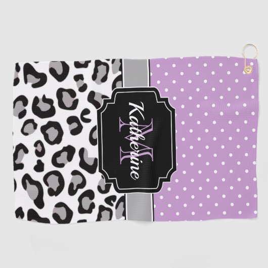 Dots & Leopard印刷 ゴルフタオル (横)
