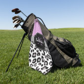 Dots & Leopard印刷 ゴルフタオル (グリーン)